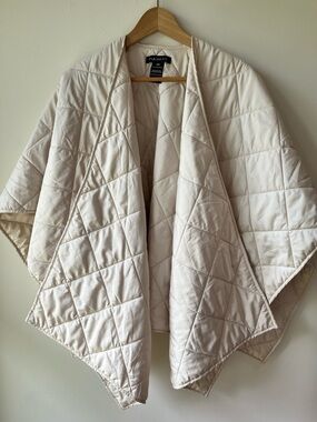 Parasuco Diamond Quilted Wrap Cape Poncho - Off-White
